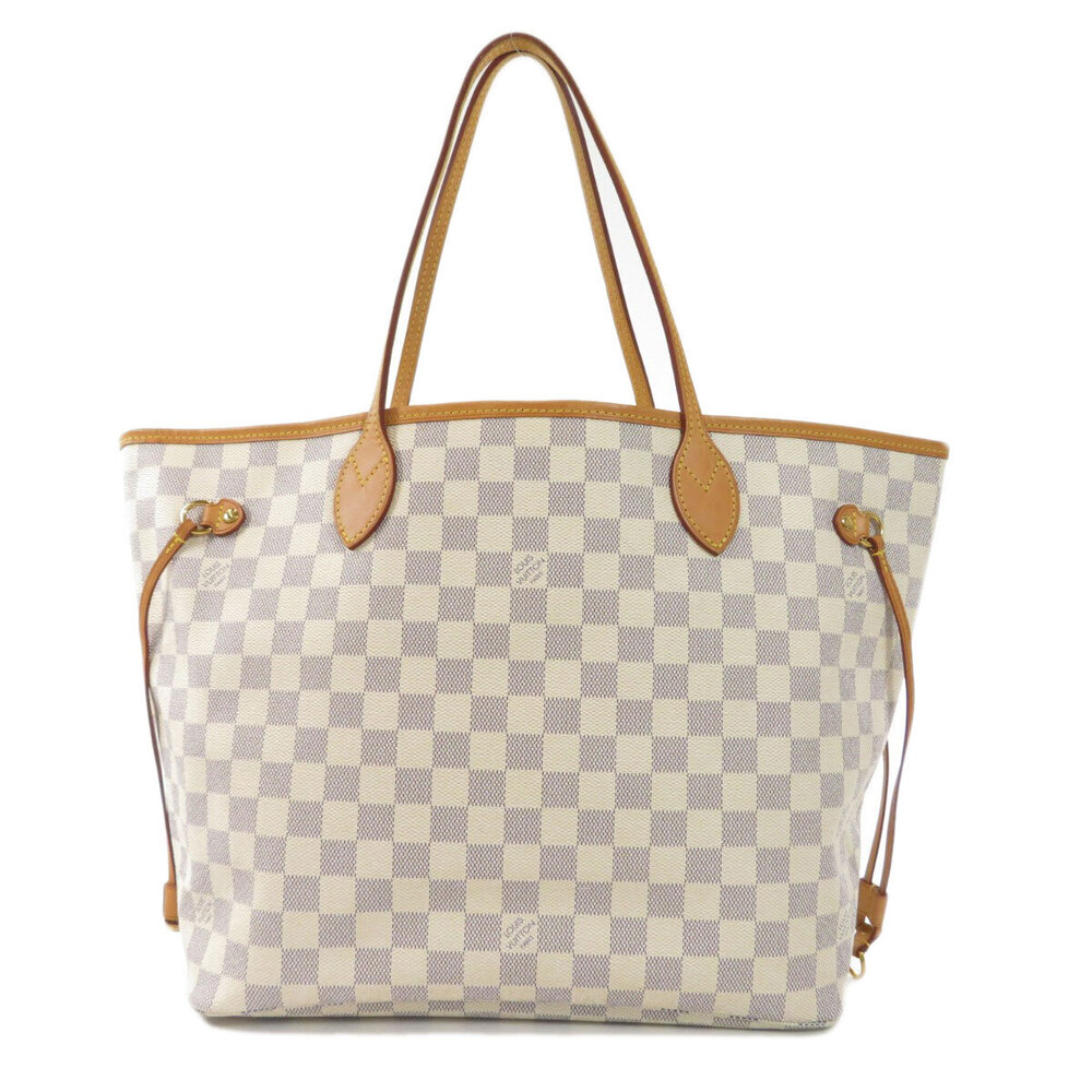 Louis Vuitton Neverfull Damier Azur White Tote Bag Canvas - Picture 2 of 11